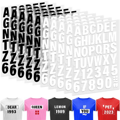 Sheets Pieces Iron On Letters And Numbers For Clothing Inch