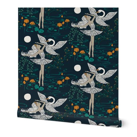 Swan Lake - Odette Wallpaper | Spoonflower