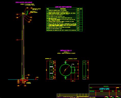 Poste De Luz En Dwg Kb Librer A Cad