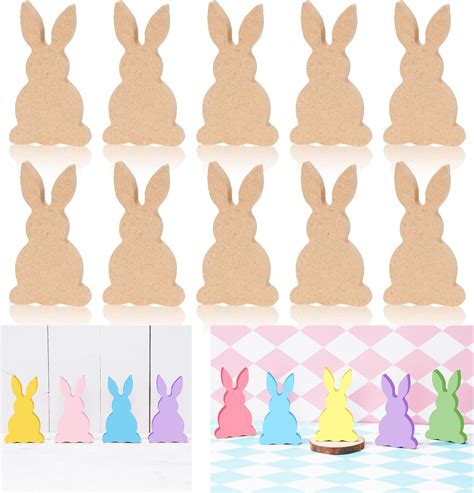 Amazon 24 Pieces Easter Wooden Bunny Cutouts Unfinished Bunny