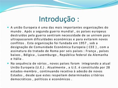 A Uni O Europeia Ppt Carregar