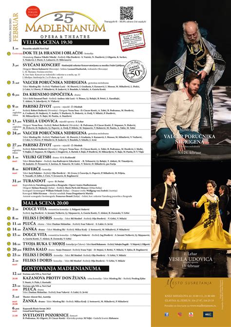 Repertoar Februar 2023 Opera Theatre Madlenianum