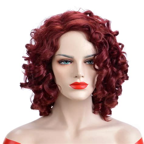 Amir Short Wavy Wig Burgundy Color Bob Hair Wig Short Synthetic Wigs