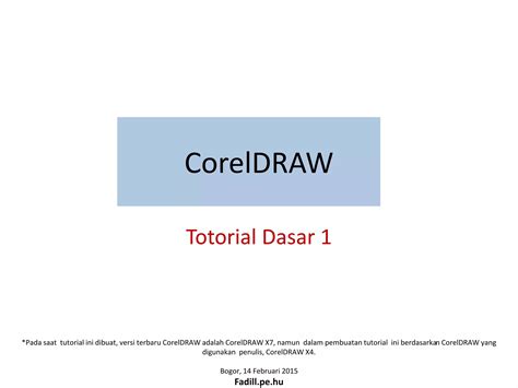 Tutorial Dasar Design Grafis CorelDRAW 1 PPT