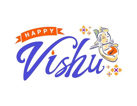 Premium Vector Happy Vishu Handwritten Premium Lettering Vector