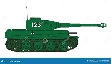 World War 2 German Tank stock vector. Illustration of tiger - 135162050