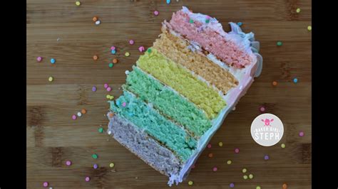 PASTEL RAINBOW CAKE WITH OMBRE FROSTING || Rainbow Cake - YouTube