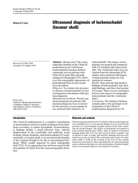 (PDF) Ultrasound diagnosis of luckenschadel (lacunar skull)