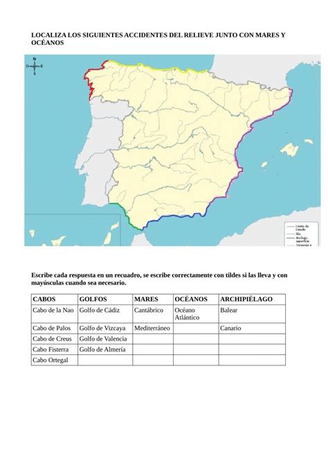 Ficha online de Relieve de España para 5º 6º Puedes hacer los