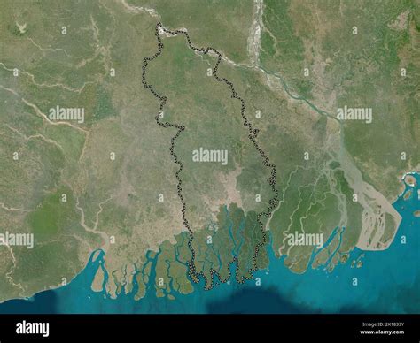 Khulna Division Of Bangladesh Low Resolution Satellite Map Stock