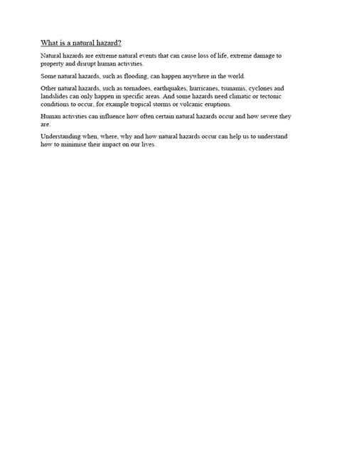 Natural Hazard Docx123 Pdf Earthquakes Natural Disasters