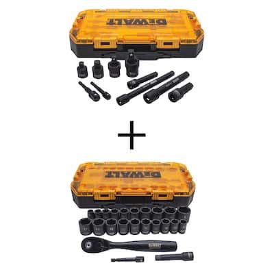 DEWALT 1 4 In Drive Metric And SAE Impact Socket Set 48 Piece DWMT19251