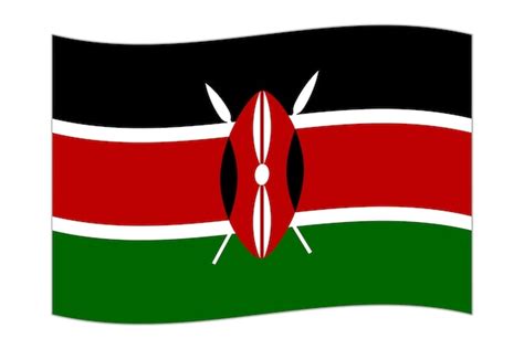 Premium Vector Waving Flag Of The Country Kenya Vector Illustration