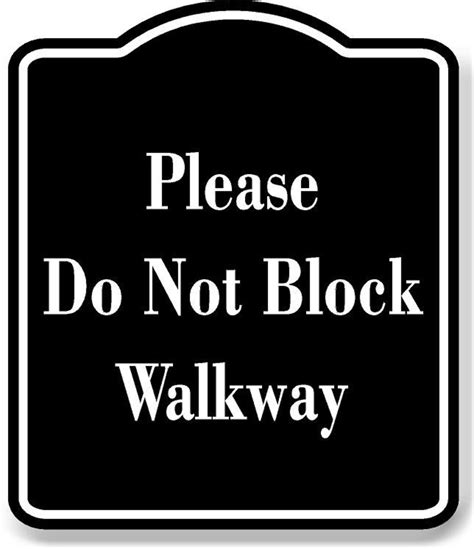 Please Do Not Block Walkway Black Etsy