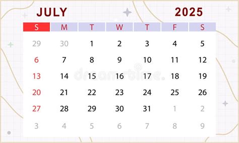 July 2025 stock illustration. Illustration of monthly - 335356597