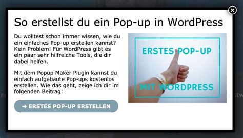 Einfaches Pop up bei WordPress erstellen mit Plugin Sebastian Würfel