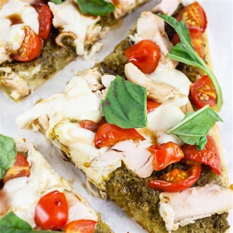 Chicken Pesto Flatbread Pizza The Rustic Foodie®