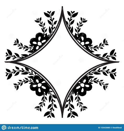 Decoration Flower Frame Template And Wallpaper Card Vector Stock