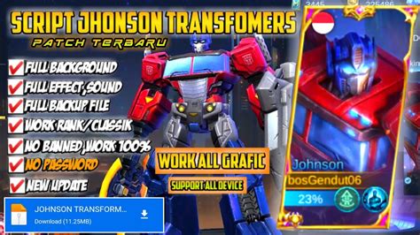 Update Script Skin Jhonson Transformers Full Effect No Password