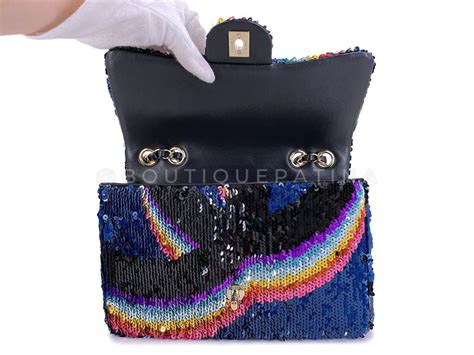 Chanel Rainbow Sequin Flap Bag 21k Medium G6i Boutique Patina