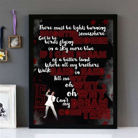 If I Can Dream - Elvis Presley - Framed Lyrics Wall Art Design