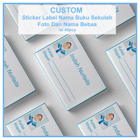 Jual Lebel Sticker Nama Buku Sekolah Custom Bisa Pakai Foto Dan Nama