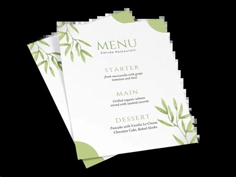 Free Simple Menu Templates Venngage