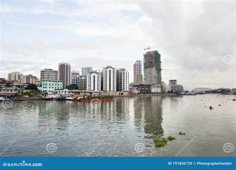 River Pasig with City Skyline, Manila Philippines Stock Image - Image ...