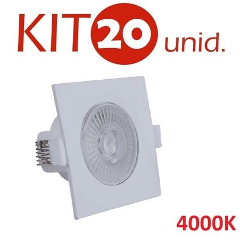 Kit Spot Led Quadrado Embutir W K Bn Direcion Vel Madeiramadeira