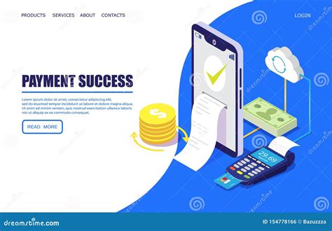 Payment Success Vector Website Landing Page Design Template Stock