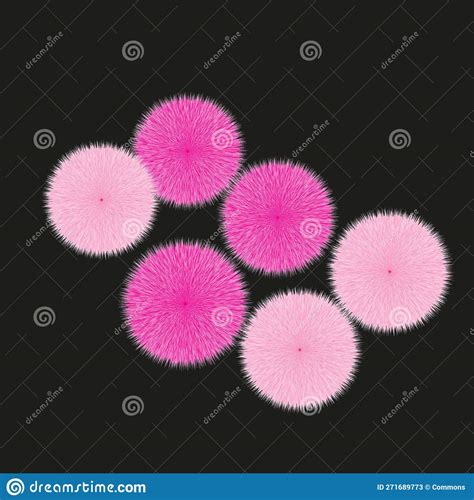 Pink Fluffy Hair Ball Vector Pattern Stock Vector Illustration Of