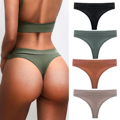 Buy Sexy Women Summer Bikini G String Thongs T Back Panties Lingerie Underwear Solid Online At