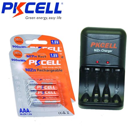 Pcs Pkcell Mwh V Nizn Aaa Rechargeable Battery Packed With Ni Zn