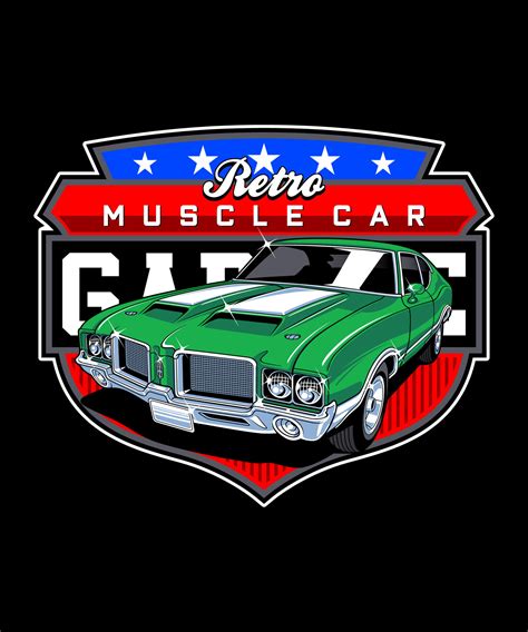 Retro Muscle Car Vector Illustration 36174703 Vector Art At Vecteezy