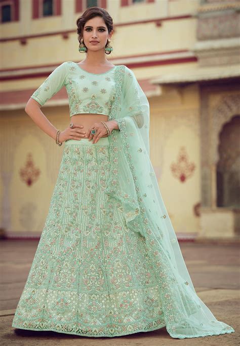 Sea Green Heavy Lehenga Set Megha And Jigar Lupon Gov Ph