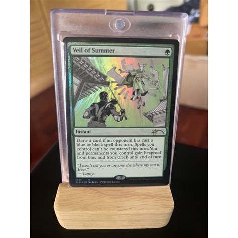 การ์ด Mtg Veil Of Summer Foil Green Magic The Gathering Edh รุ่น Secret