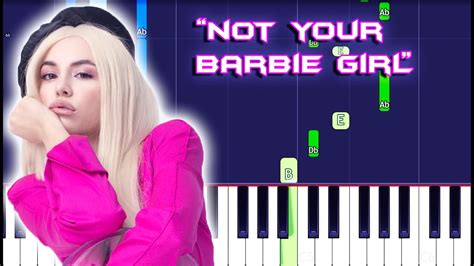 Ava Max - Not Your Barbie Girl Piano Tutorial EASY (Piano Cover) - YouTube