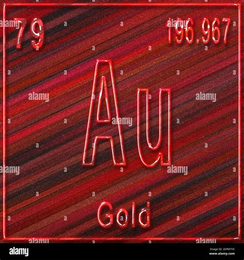 Gold Chemical Element Sign With Atomic Number And Atomic Weight