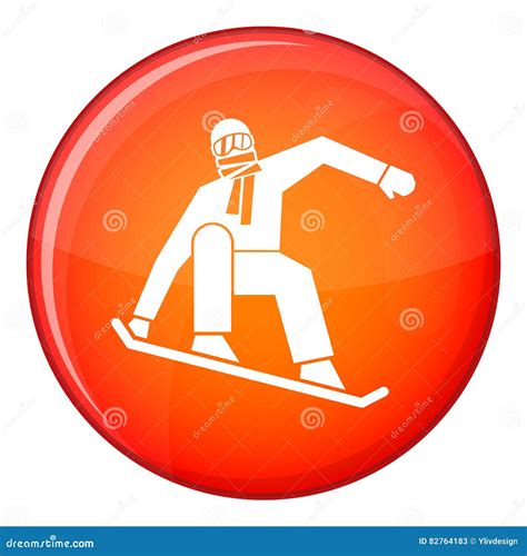 Snowboarder Icon Flat Style Stock Vector Illustration Of Cold Cool