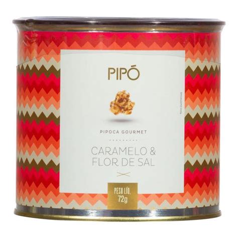 Pipoca Gourmet Sabor Caramelo e Flor de Sal Pipó 72g Alimentos