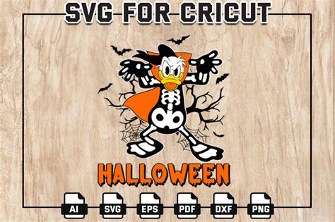 Skeleton Donald Duck Costume Halloween Svg Halloween Masquerade Trick