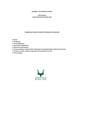 Fillable Online Sanparks Commsops Application Form Sanparks