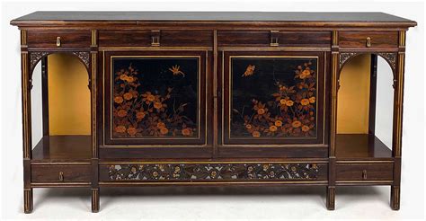 Herter Brothers Art Nouveau Inlaid Rosewood Cabinet