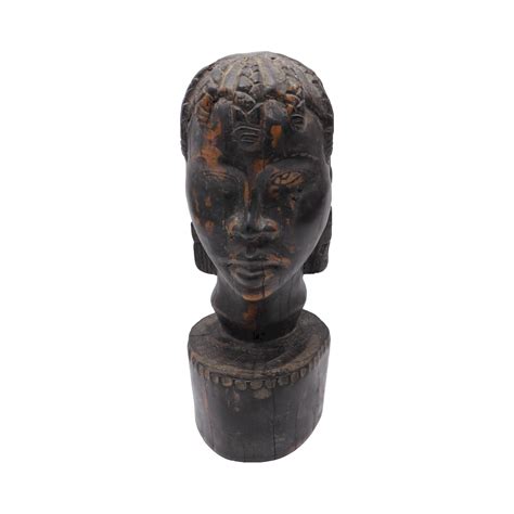 Head Carved Wood Traditional Art Ethnic Tribal African Warrior Massa