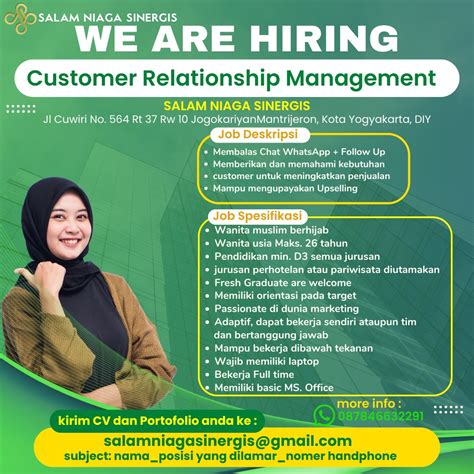 Lowongan Kerja Crm Customer Relationship Management Di Salam Niaga