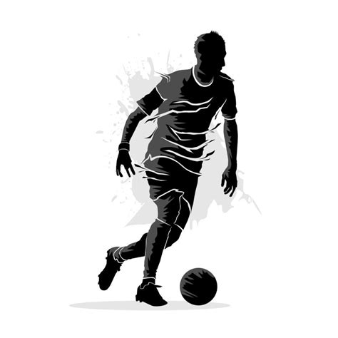 Abstract Silhouette Of Soccer Player Dribbling The Ball 11411403 Vector