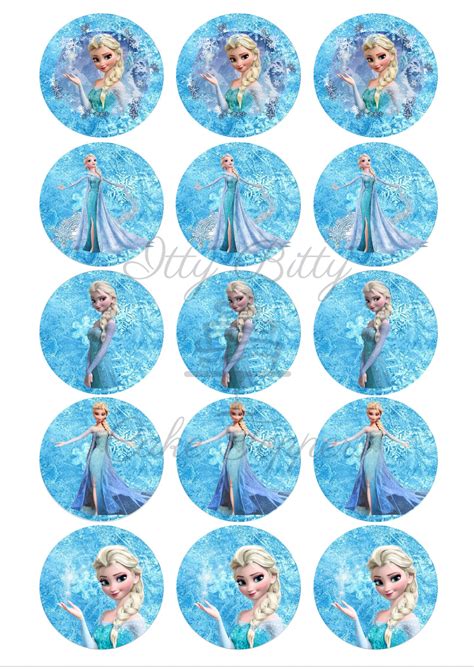 Elsa Frozen Theme Edible Cupcake Toppers Itty Bitty Cake Toppers