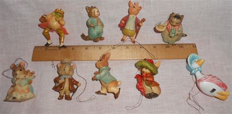 9 Beatrix Potter Tree Ornaments Vintage Christmas Farm Animal Etsy