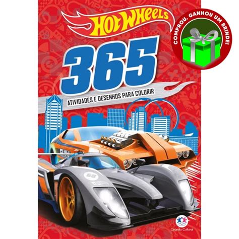Livro Hot Wheels Atividades e Desenhos Para Colorir Crianças Filhos Infantil Desenho