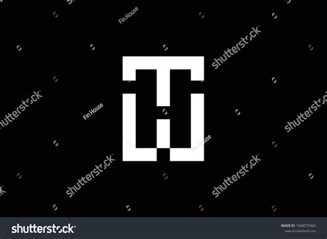 initial  ht modern monogram elegant stock vector royalty